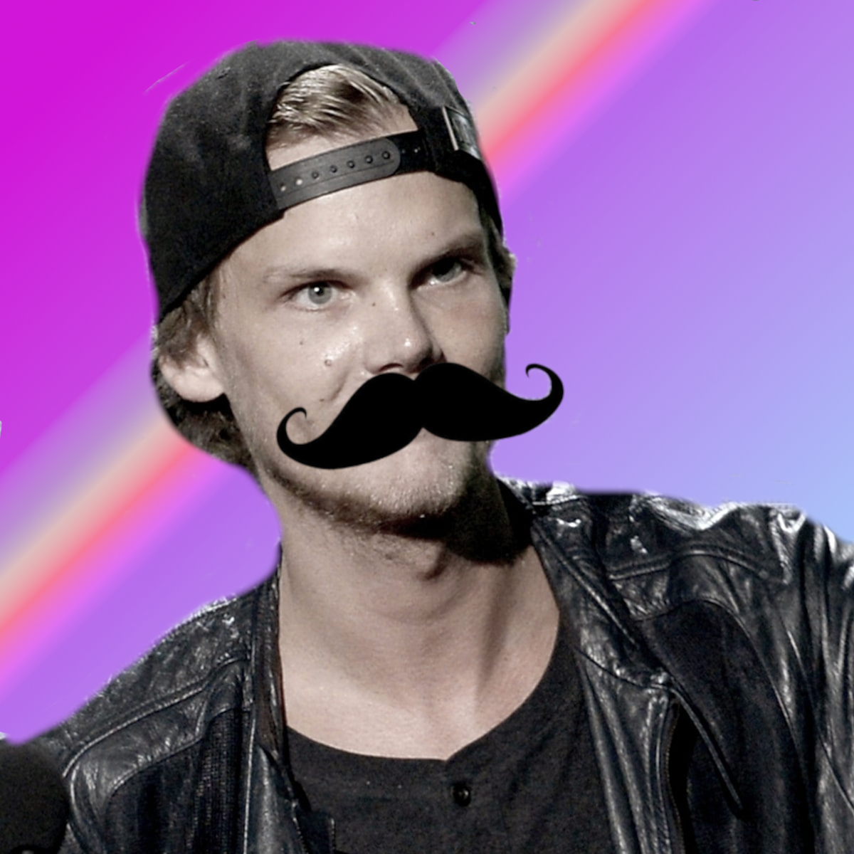 picture of Avicii with a mustache